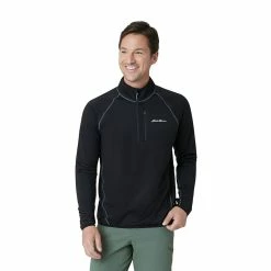 Men's Eddie Bauer Atlas Grid Quarter Zip Pullover 14 Men's Eddie Bauer Atlas Grid Quarter Zip Pullover -Mens Winter Outdoor Clothing Shop 5568119 Black