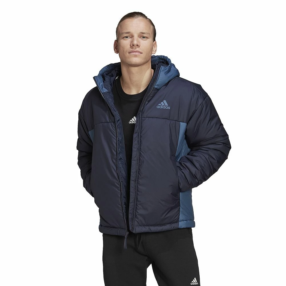 Men's adidas 3-Stripes Puffy Hooded Jacket 5 Men's adidas 3-Stripes Puffy Hooded Jacket - Image 3