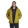 Men's adidas 3-Stripes Puffy Hooded Jacket -Mens Winter Outdoor Clothing Shop 5573137 Pulse Olive