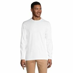 Big & Tall Lands' End Supima Crewneck Tee 15 Big & Tall Lands' End Supima Crewneck Tee -Mens Winter Outdoor Clothing Shop 5581276 White
