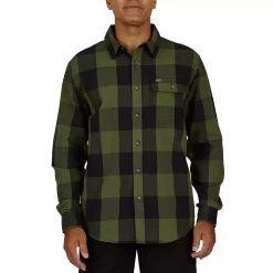 Men's Smith's Workwear Relaxed-Fit Buffalo Plaid Flannel Button-Down Shirt -Mens Winter Outdoor Clothing Shop 5581511 New Olive Black