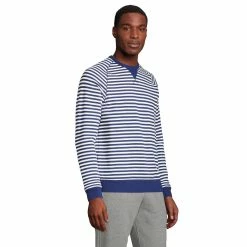 Men's Lands' End Serious Sweats French Terry Crewneck Sweatshirt -Mens Winter Outdoor Clothing Shop 5582142 ALT2