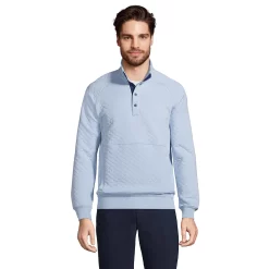 Men's Lands' End Quilted Snap-Front Mockneck Top