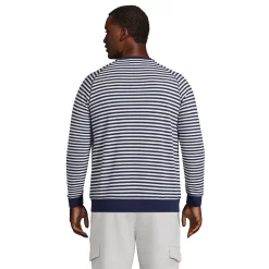Big & Tall Lands' End Serious Sweats Striped French Terry Crewneck Sweatshirt -Mens Winter Outdoor Clothing Shop 5582669 ALT