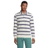 Big & Tall Lands' End Serious Sweats Striped French Terry Quarter-Zip Polo -Mens Winter Outdoor Clothing Shop 5583155