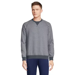Big & Tall Lands' End French Terry Crewneck Sweatshirt 10 Big & Tall Lands' End French Terry Crewneck Sweatshirt -Mens Winter Outdoor Clothing Shop 5583156 Charcoal Gray Stripe