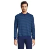 Big & Tall Lands' End French Terry Crewneck Sweatshirt -Mens Winter Outdoor Clothing Shop 5583156 Navy Blue Stripe