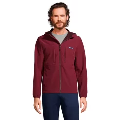 Men's Lands' End Softshell Hooded Jacket -Mens Winter Outdoor Clothing Shop 5585265 Rich Burgundy