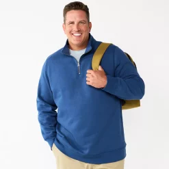 Big & Tall Sonoma Goods For Life® Quarter-Zip Fleece 20 Big & Tall Sonoma Goods For Life® Quarter-Zip Fleece -Mens Winter Outdoor Clothing Shop 5591255 Blue Solid