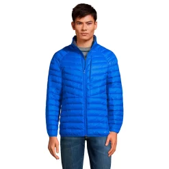 Men's Lands' End Packable Puffer Jacket -Mens Winter Outdoor Clothing Shop 5619802 Royal Cobalt