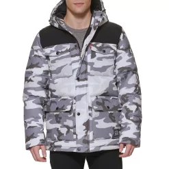 Men's Levi's® Four Pocket Hooded Parka -Mens Winter Outdoor Clothing Shop 5697512 White Camo