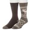 Men's ClimateSmart by Cuddl Duds 2-Pack Moose Stripe Crew Socks 2 Men's ClimateSmart by Cuddl Duds 2-Pack Moose Stripe Crew Socks -Mens Winter Outdoor Clothing Shop 5734122 Java