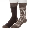 Men's ClimateSmart by Cuddl Duds 2-Pack Geometric Deer Fairisle Crew Socks 2 Men's ClimateSmart by Cuddl Duds 2-Pack Geometric Deer Fairisle Crew Socks -Mens Winter Outdoor Clothing Shop 5734165 Java