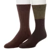 Men's ClimateSmart by Cuddl Duds 2-Pack Cable Colorblock Crew Socks 1 Men's ClimateSmart by Cuddl Duds 2-Pack Cable Colorblock Crew Socks -Mens Winter Outdoor Clothing Shop 5734172 Java Green