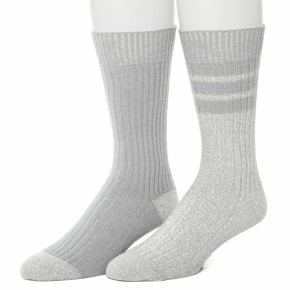 Men's ClimateSmart by Cuddl Duds 2-Pack Sports Stripe Crew Socks 3 Men's ClimateSmart by Cuddl Duds 2-Pack Sports Stripe Crew Socks