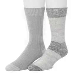Men's ClimateSmart by Cuddl Duds 2-Pack Colorblock Crew Socks