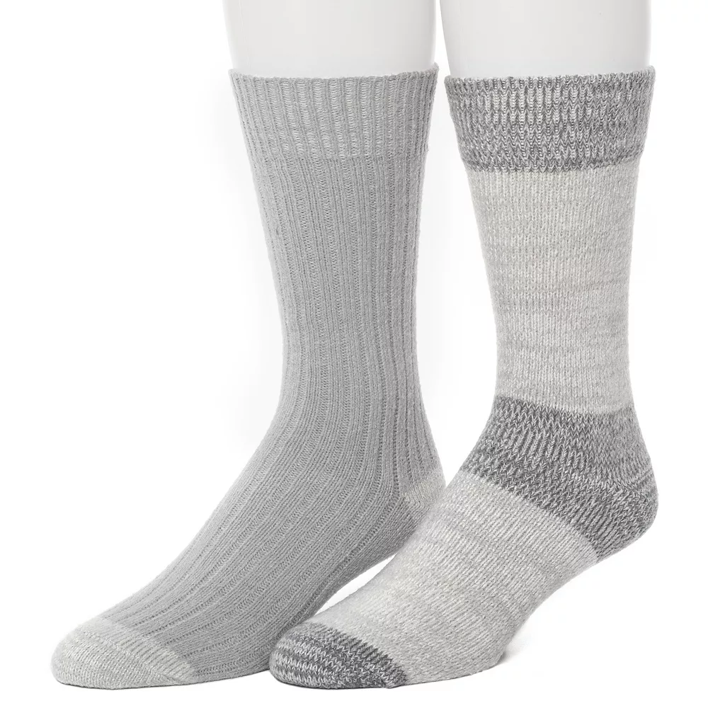 Men's ClimateSmart by Cuddl Duds 2-Pack Colorblock Crew Socks 3 Men's ClimateSmart by Cuddl Duds 2-Pack Colorblock Crew Socks