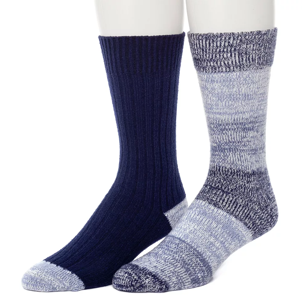 Men's ClimateSmart by Cuddl Duds 2-Pack Colorblock Crew Socks 4 Men's ClimateSmart by Cuddl Duds 2-Pack Colorblock Crew Socks - Image 2