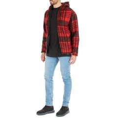 Men's Smith's Workwear Butter-Sherpa Lined Plaid Hooded Jacket -Mens Winter Outdoor Clothing Shop 5869374 ALT8