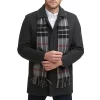 Men's Dockers Wool Blend Coat with Scarf -Mens Winter Outdoor Clothing Shop 5926045 Charcoal