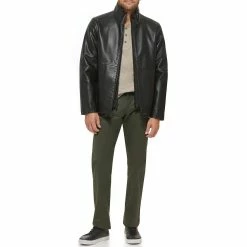 Men's Dockers Faux Leather Jacket with Quilted Bib -Mens Winter Outdoor Clothing Shop 5926055 ALT5