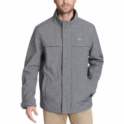 Men's Dockers Softshell Jacket with Quilted Bib -Mens Winter Outdoor Clothing Shop 5926056 Heather Gray
