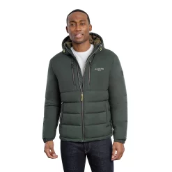Men's London Fog Flex Stretch Hooded Puffer Coat 8 Men's London Fog Flex Stretch Hooded Puffer Coat -Mens Winter Outdoor Clothing Shop 5935033 Bottle Green