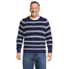 Big & Tall Lands' End Cotton Drifter Saddle Shaker Sweater -Mens Winter Outdoor Clothing Shop 5946581 Navy Founders Stripe