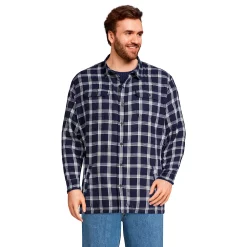 Big & Tall Lands' End Flannel Sherpa-Lined Shirt Jacket