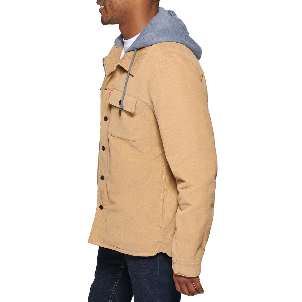 Men's Levi's® Corduroy Sherpa-Lined Hooded Shacket 4 Men's Levi's® Corduroy Sherpa-Lined Hooded Shacket - Image 2