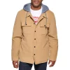 Men's Levi's® Corduroy Sherpa-Lined Hooded Shacket -Mens Winter Outdoor Clothing Shop 6033032 Tan