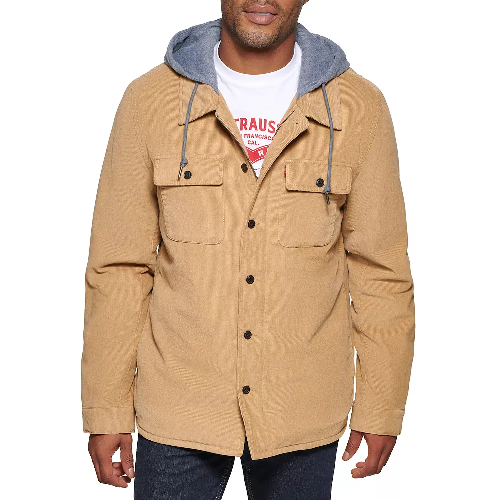 Men's Levi's® Corduroy Sherpa-Lined Hooded Shacket 3 Men's Levi's® Corduroy Sherpa-Lined Hooded Shacket