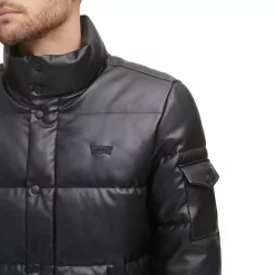Men's Levi's® Faux-Leather Fashion Puffer Jacket -Mens Winter Outdoor Clothing Shop 6033062 ALT4