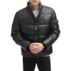 Men's Levi's® Faux-Leather Fashion Puffer Jacket -Mens Winter Outdoor Clothing Shop 6033062 Black