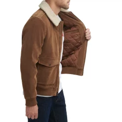 Men's Levi's® Faux Suede Aviator Bomber Jacket -Mens Winter Outdoor Clothing Shop 6033066 ALT