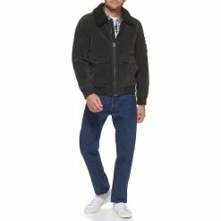 Men's Levi's® Faux Suede Aviator Bomber Jacket -Mens Winter Outdoor Clothing Shop 6033066 ALT4