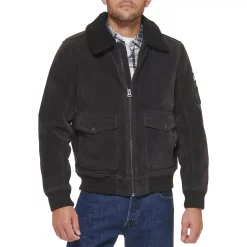 Men's Levi's® Faux Suede Aviator Bomber Jacket -Mens Winter Outdoor Clothing Shop 6033066 Charcoal